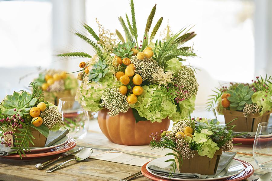 Photo of tablescape with DIY fall berry basket