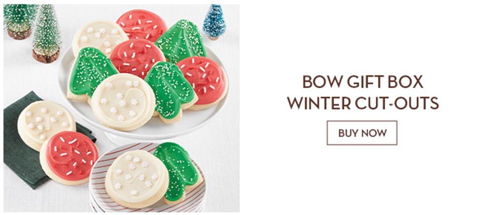 Bow gift box winter cut out collection ad