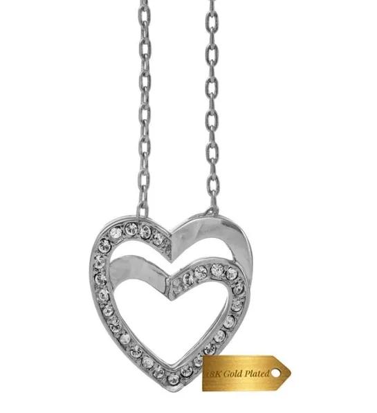 romantic valentines day gifts double heart pendant necklace