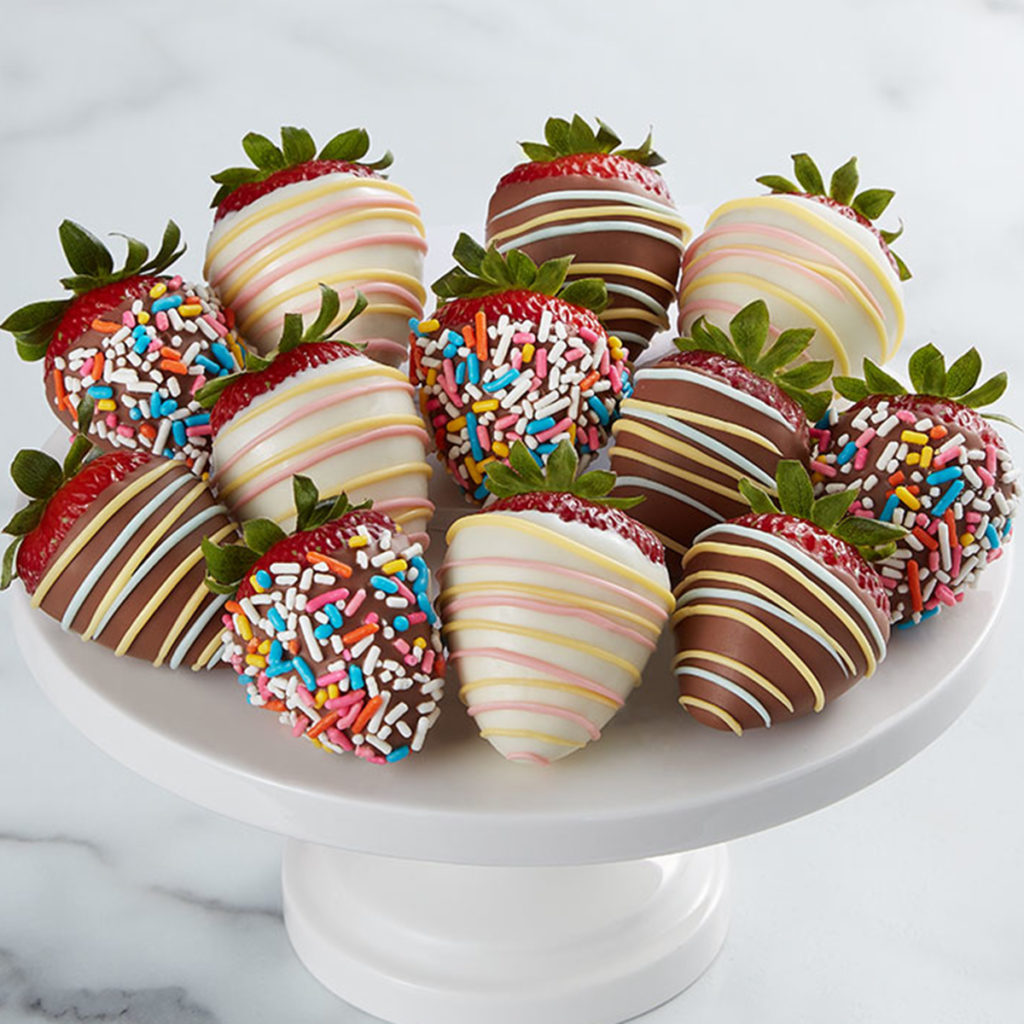 Photo of hand dipped birthday strawberries