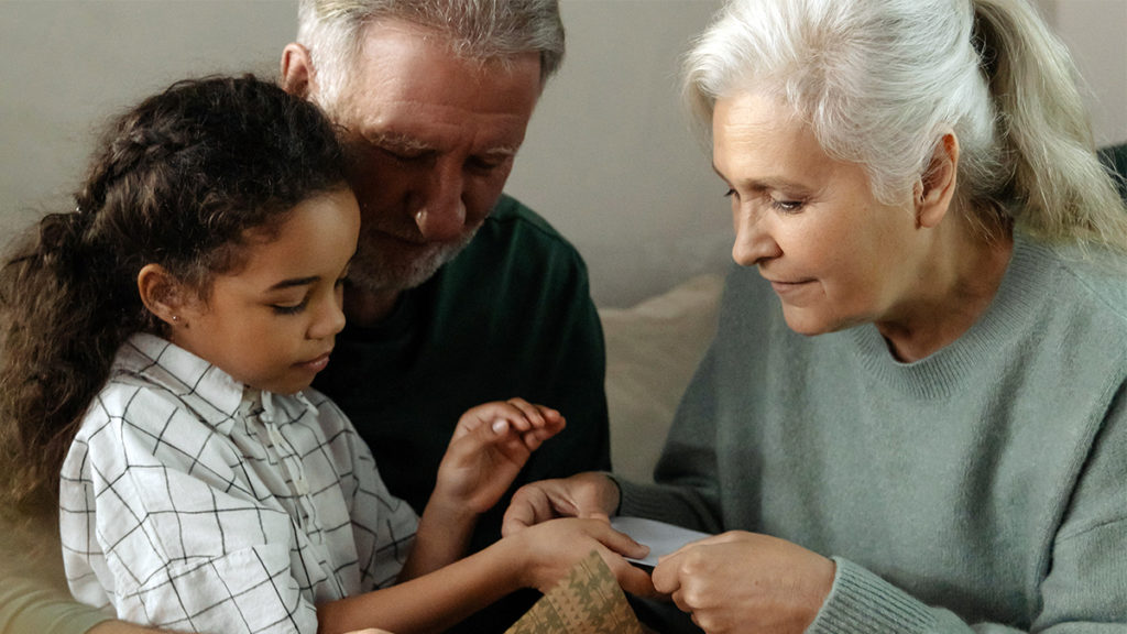 Photo of grandparents with grandson