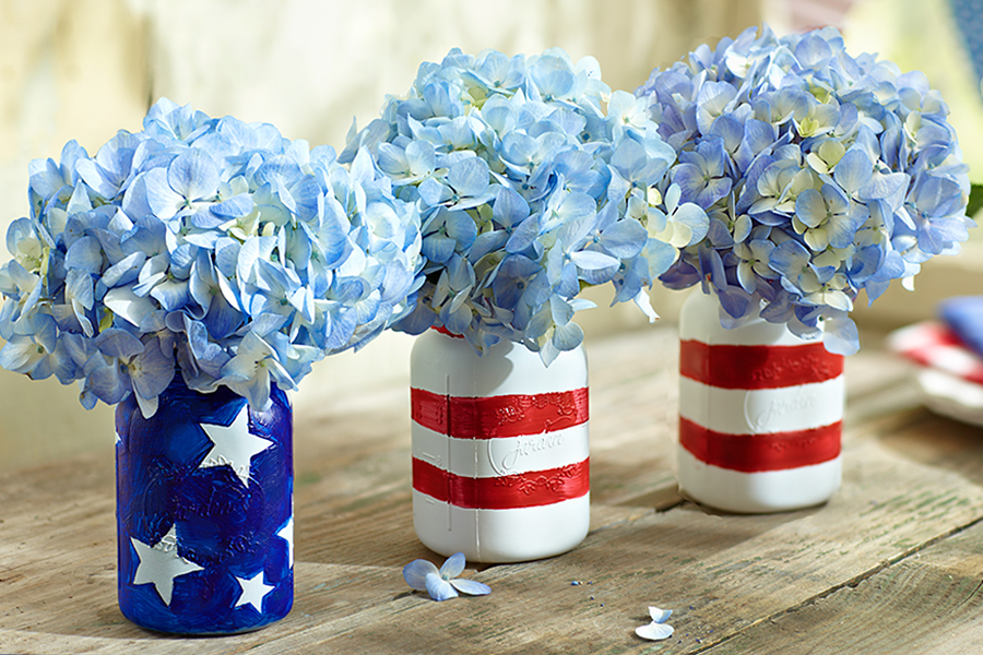 Photo of mason jar flag vase