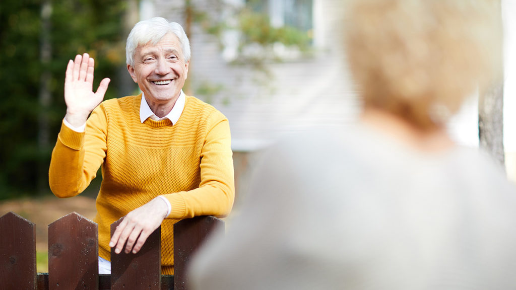 Photo of neighbors being friendly to each other