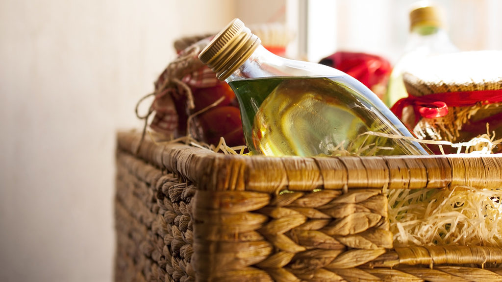 Photo of a basket filled with food