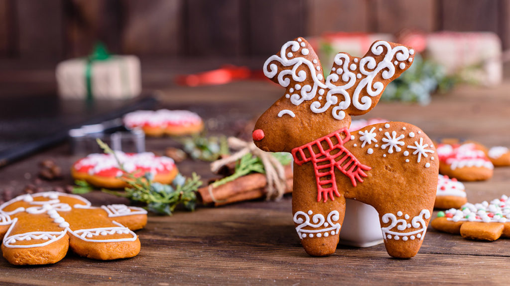 Gingerbread facts with several gingerbread cookies.