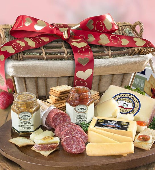 Valentines Day Gifts for New Couples with savory gift basket