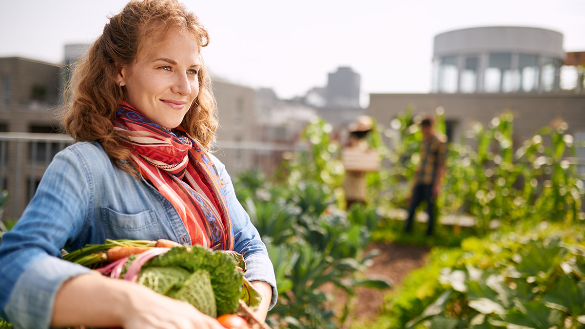 spring equinox activities: woman planting