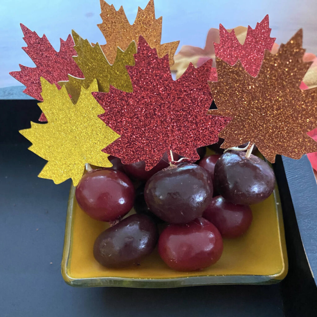 fall dessert board chocolate covered cherries